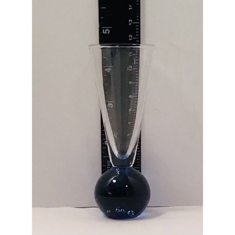 Vintage Hand Blown Cordial Bubble Ball Shot Bar Glasses Set of 4 - Picture 10 of 12